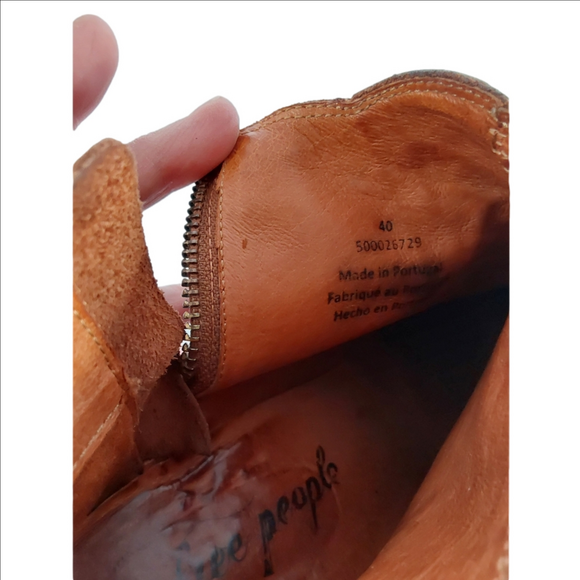 Free People Brown Leather Ankle Boots Size 9 - Picture 12 of 15